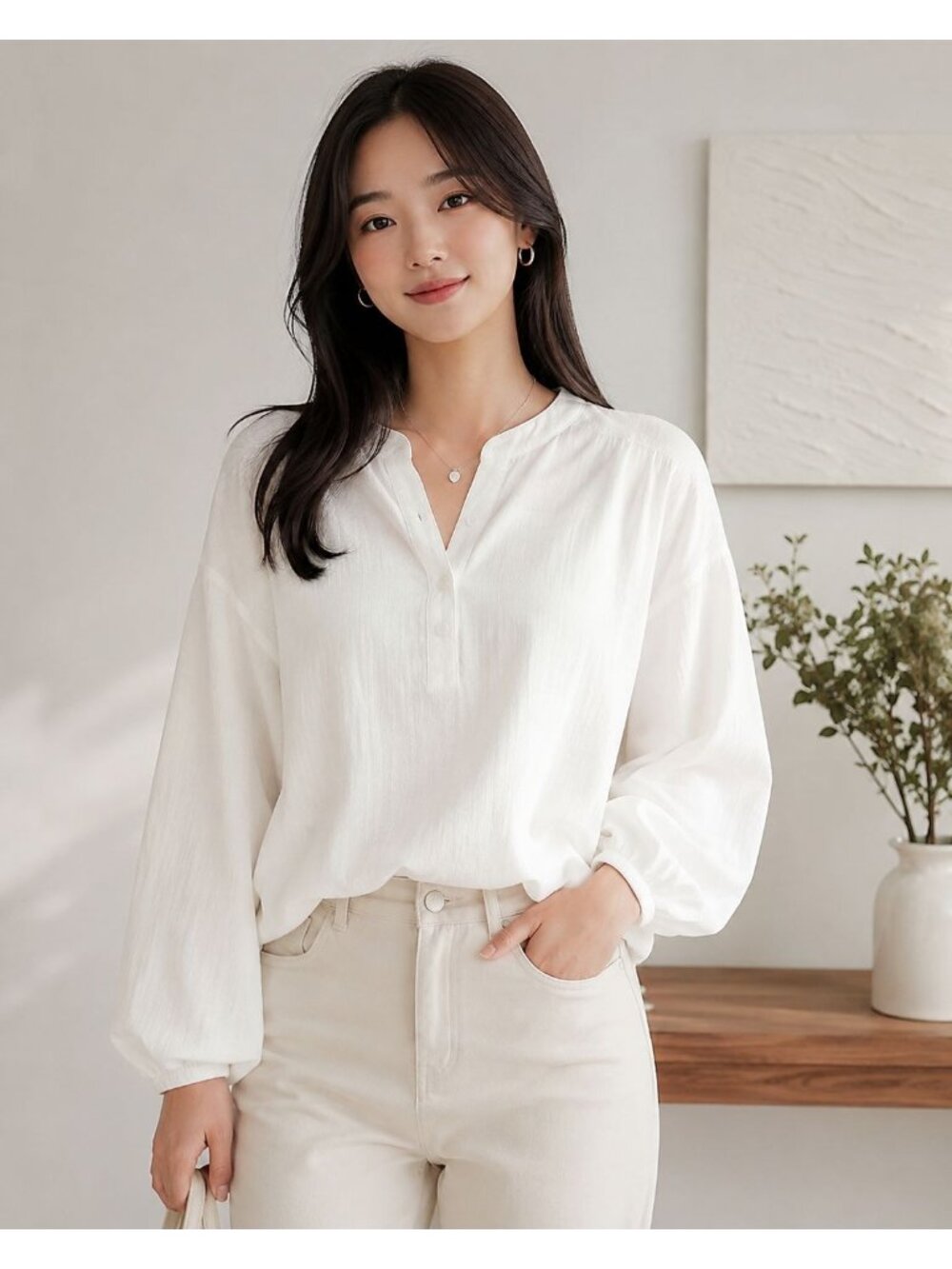 Madewell Long Sleeve Pullover Blouse Women’s Medium White